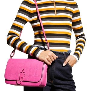 JW ANDERSON Anchor Logo-Embossed Leather Crossbody Bag